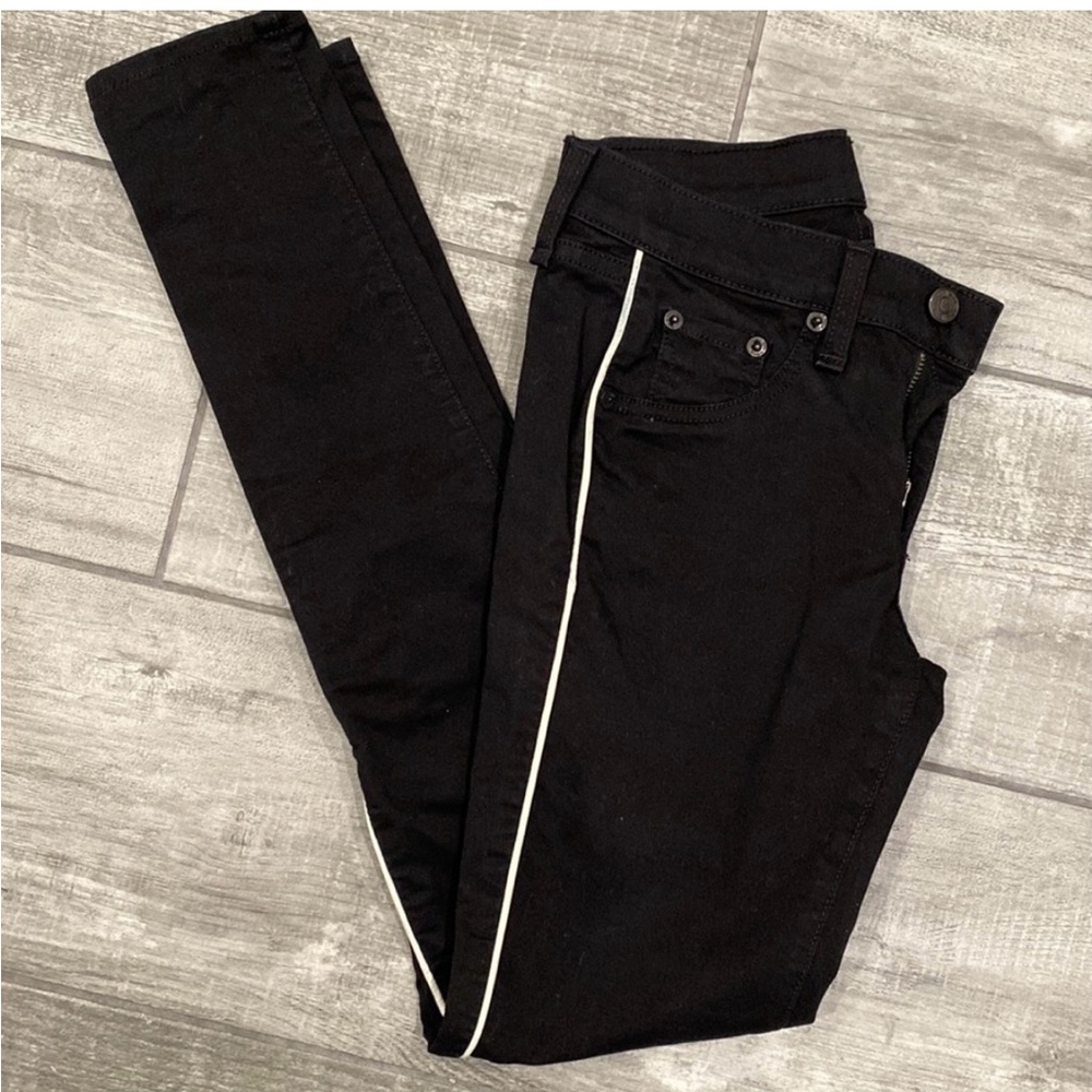 rag & bone Black Skinny Jeans with White Detailing New without tags - Picture 3 of 3
